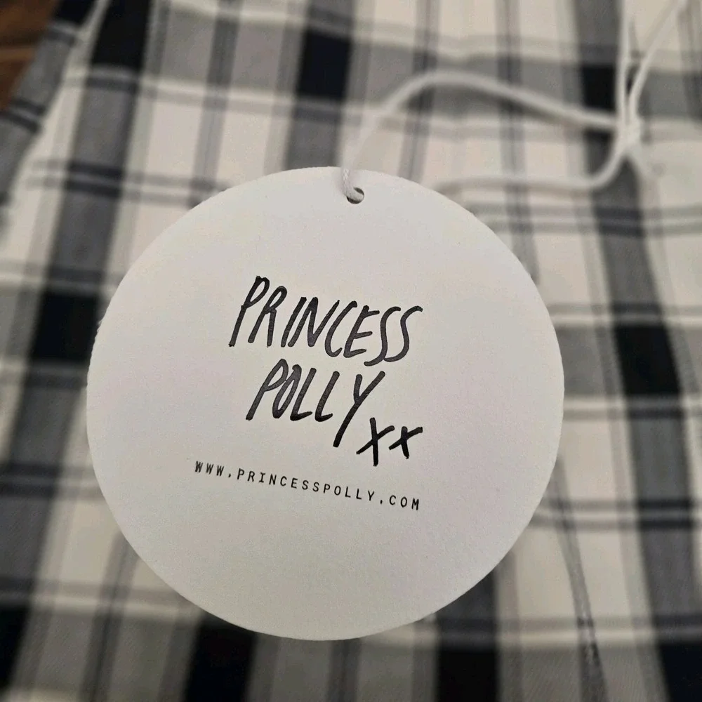 Princess Polly Euros Plaid Checkered Pants Womens Size 4 Straight Leg - Picture 5 of 8